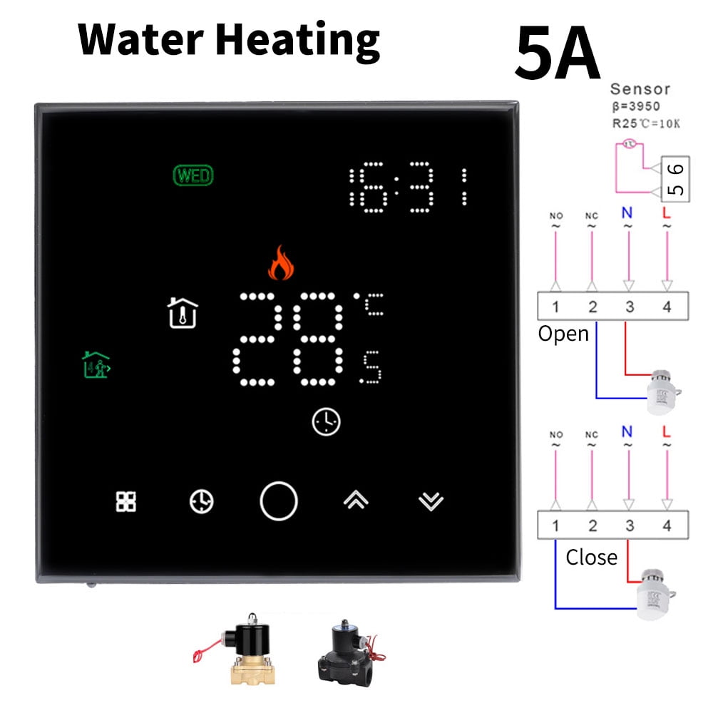 APP WiFi Smart Thermostat, Electric Floor Heating/ Water/Gas Boiler Temperature Remote Controller Temperature Controller ,Compact and Stylish