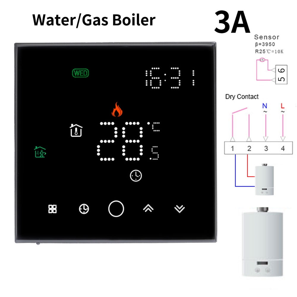 APP WiFi Smart Thermostat, Electric Floor Heating/ Water/Gas Boiler Temperature Remote Controller Temperature Controller ,Compact and Stylish
