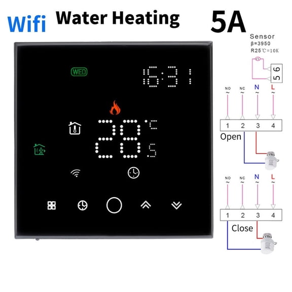 APP WiFi Smart Thermostat, Electric Floor Heating/ Water/Gas Boiler Temperature Remote Controller Temperature Controller ,Easily DIY