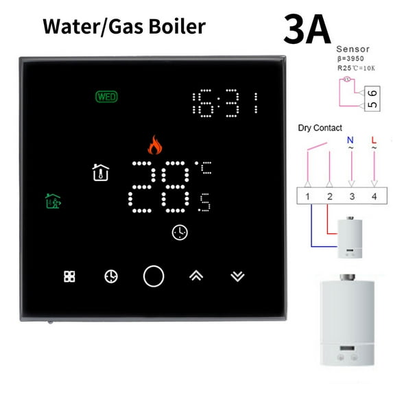 APP WiFi Smart Thermostat, Electric Floor Heating/ Water/Gas Boiler Temperature Remote Controller Temperature Controller ,Easily DIY