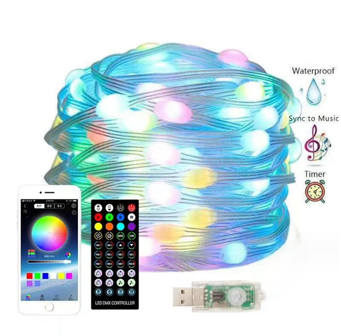 APP point control leather cable LED magic color light string Bluetooth