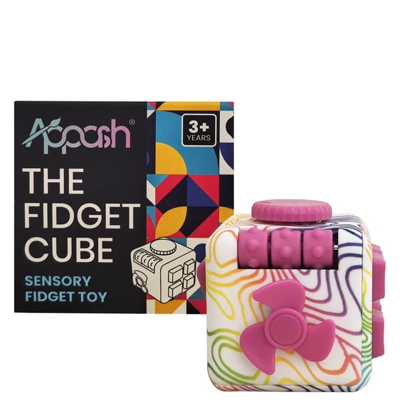 APPASH Fidget Cube - Premium 9-in-1 Ultimate Sensory Fidget Toy for Stress & Anxiety Relief | Features Acu Rollers, Clickable Fan, Pen Slider, Bearing Balls & More Tactile Actions for Focus[MulPin]