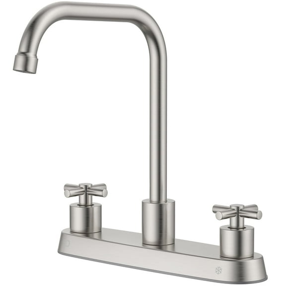 APPASO 2 Handle Kitchen Faucet, Brushed Nickel Kitchen Sink Faucet, Stainless Steel Faucet for Kitchen Sink, 3 Hole Kitchen Faucet Without Side Sprayer