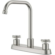 APPASO 2 Handle Kitchen Faucet, Brushed Nickel Kitchen Sink Faucet, Stainless Steel Faucet for Kitchen Sink, 3 Hole Kitchen Faucet Without Side Sprayer