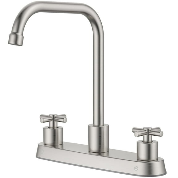 APPASO 2 Handle Kitchen Faucet, Brushed Nickel Kitchen Sink Faucet, Stainless Steel Faucet for Kitchen Sink, 3 Hole Kitchen Faucet Without Side Sprayer