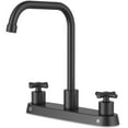 thumbnail image 1 of APPASO 2 Handle Kitchen Faucet, Matte Black Kitchen Sink Faucet, Stainless Steel Faucet for Kitchen Sink, 3 Hole Kitchen Faucet Without Side Sprayer, 1 of 14