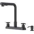 thumbnail image 1 of APPASO 2 Handle Kitchen Faucet with Soap Dispenser, Kitchen Faucet with Pull Down Sprayer, Matte Black Kitchen Faucet, 4 Hole Kitchen Faucets, Stainless Steel Faucet for Kitchen Sink, RV, Bar, 1 of 14