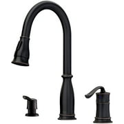 APPASO Antique 3 Hole Pull Down Kitchen Faucet with Sprayer Oil Rubbed Bronze 218ORB