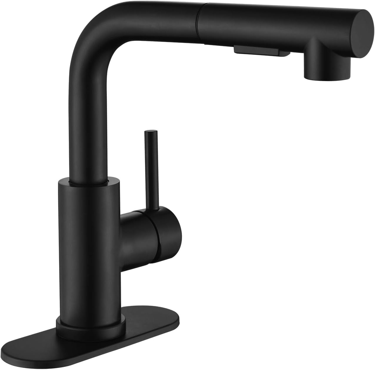 APPASO Kitchen Faucet with Pull-Out Sprayer Stainless Steel,Modern Single Handle Bathroom Utility Faucet, Pull Down Spray Small Faucet for RV Camper Outdoor Restroom,Matte Black,APS266-MB