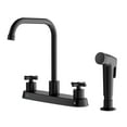 thumbnail image 1 of APPASO Kitchen Faucet with Side Sprayer, Matte Black Kitchen Sink Faucet, 4 Hole Kitchen Faucet, Stainless Steel Faucet for Kitchen Sink, 2 Handle Kitchen Faucet with High Right Angle Spout, 1 of 7