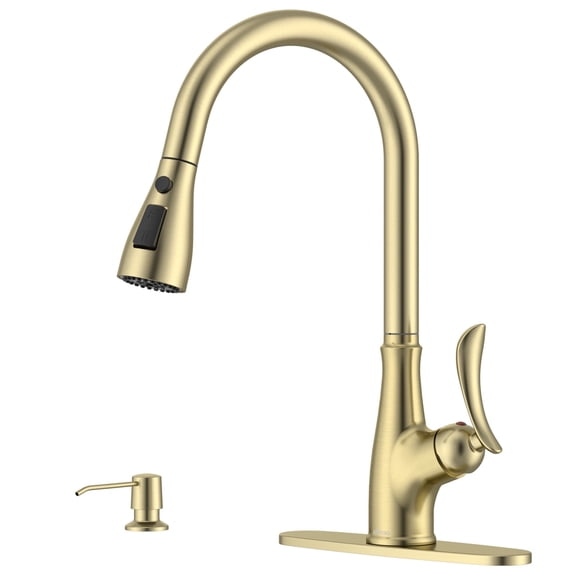 Appaso SUS 304 Stainless Steel Gold High-Arc Kitchen Faucet