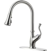 APPASO Pull Down Kitchen Faucet with Sprayer Brushed Nickel Single Handle 175BN