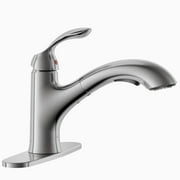 APPASO Single Handle Brushed Nickel Bathroom Sink Faucet with Deck Plate and Supply Hose, APS398-BN