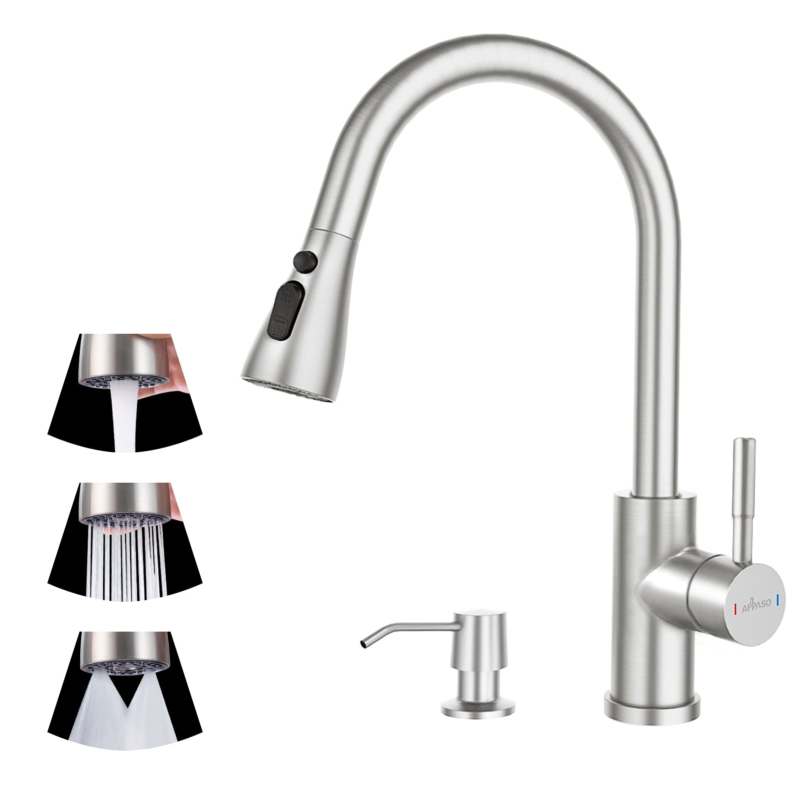 Brushed Nickel Stainless Steel Pull-Out Spray Kitchen Faucet