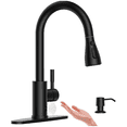 thumbnail image 1 of APPASO Touchless Kitchen Faucet with Pull-Down Sprayer, Kitchen Sink Faucet Touchless Matte Black, Single Handle Hands-Free Motion Sensor Faucets Suitable for 1 or 3-Hole Sink, Stainless Steel, 1 of 11