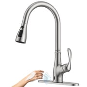 APPASO Touchless Kitchen Faucet with Pull Down Sprayer, Motion Sensor Hands-Free Single Handle Kitchen Sink Faucet, Brushed Nickel, with Pull-Out Hose, Water Supply Lines & Valve Included