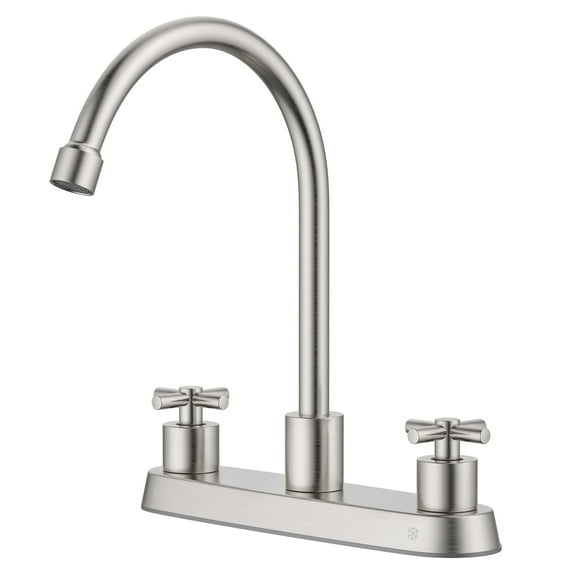 APPASO Two Handle Kitchen Faucet, Brushed Nickel Kitchen Sink Faucet, 3 Hole Kitchen Faucet, Stainless Steel Faucet for Kitchen Sink.