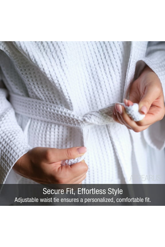 Lightweight Long Waffle Kimono Unisex Spa Robes for Women and Men (AR01)