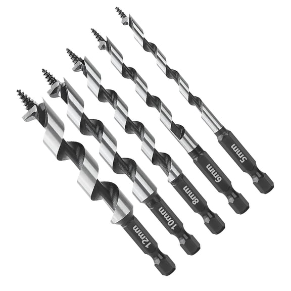 APPLAYERR 1/4 Hex Shank Auger Drill Bit Set Smooth Chip Removal Structure For Wood Beams Lumber Landscaping Diy Drilling Tasks