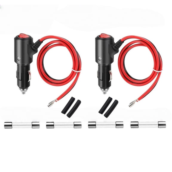 APPLAYERR 12V Plug with Indicator Light and Switch 3.3FT Black Red for Cars Trucks Motorcycles Trailers for Powering Devices with Safety Protection