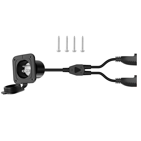 APPLAYERR 14AWG Power Extension Cord Dual 18 Inch Splitter Anti Oxidation Plug For RV Battery Charger Emergency Power Supply Use