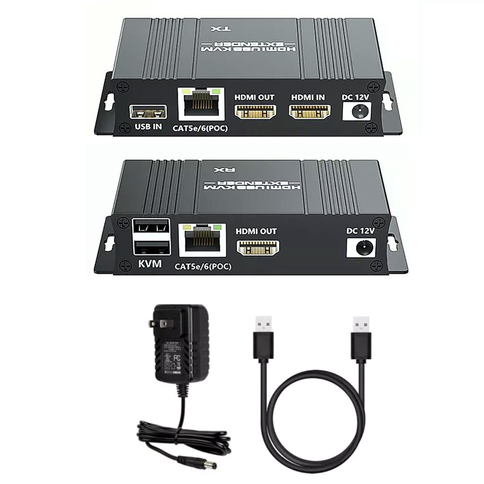 APPLAYERR 196ft HD KVM Extender Cat5e/6 USB Keyboard Mouse Control 1080p 60Hz Zero Latency for PC Laptop TV Display