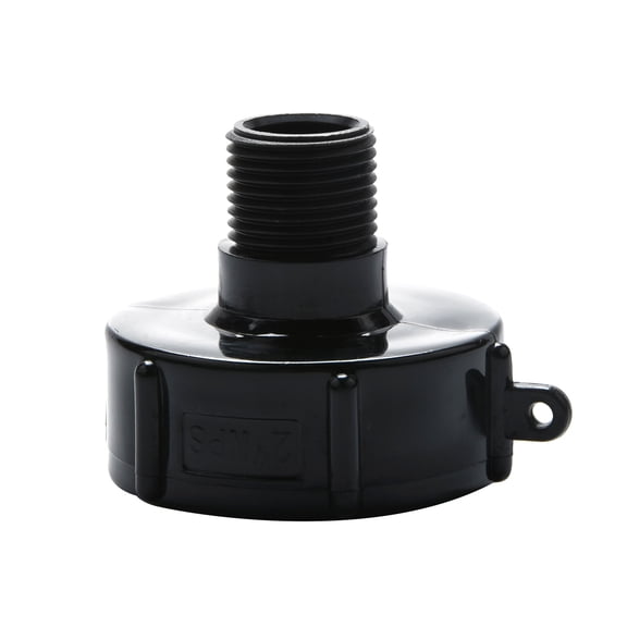 APPLAYERR 2" Fine Thread IBC Tote Adapter 3/4" Garden Hose Adapter Black Plastic Locking Tab Connector For Liquid Transfer Storage Tank