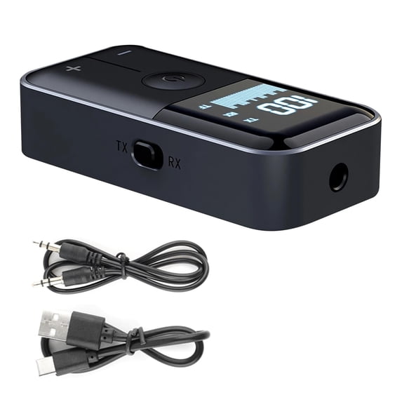 APPLAYERR 3.5mm Bluetooth Adapter, ABS V5.4 15h Transmit Time, Digital Display for Laptop Amplifier Car Audio System