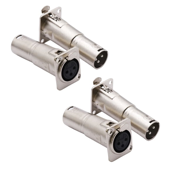 APPLAYERR 4pc XLR Female to Male Adapter Panel Mount D Size No Solder Latch Locking Audio Connection Versatile