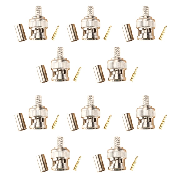 APPLAYERR 50 Ohm Bnc Crimp Plug Straight Body Design For Rg58 Series Coaxial Cable Rf Signal Connection
