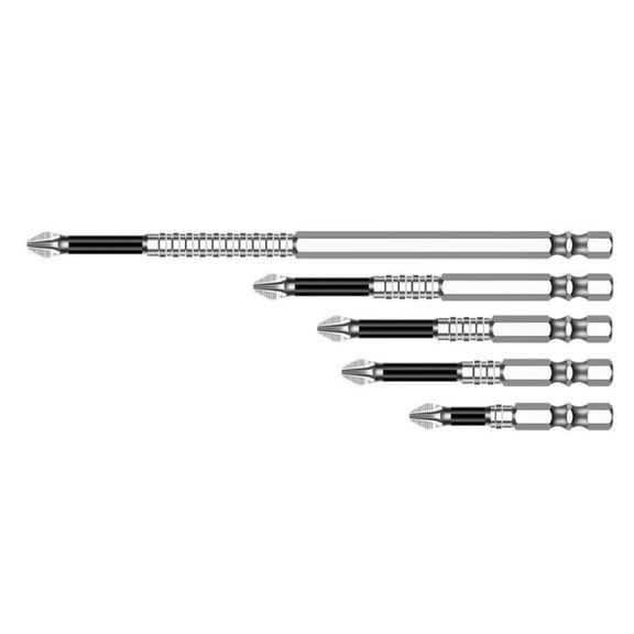 APPLAYERR 5Pcs Cross Head Magnetic Screwdriver Drill Bit Set 6.35mm Hex Shank Alloy Steel for Power Impact Drivers