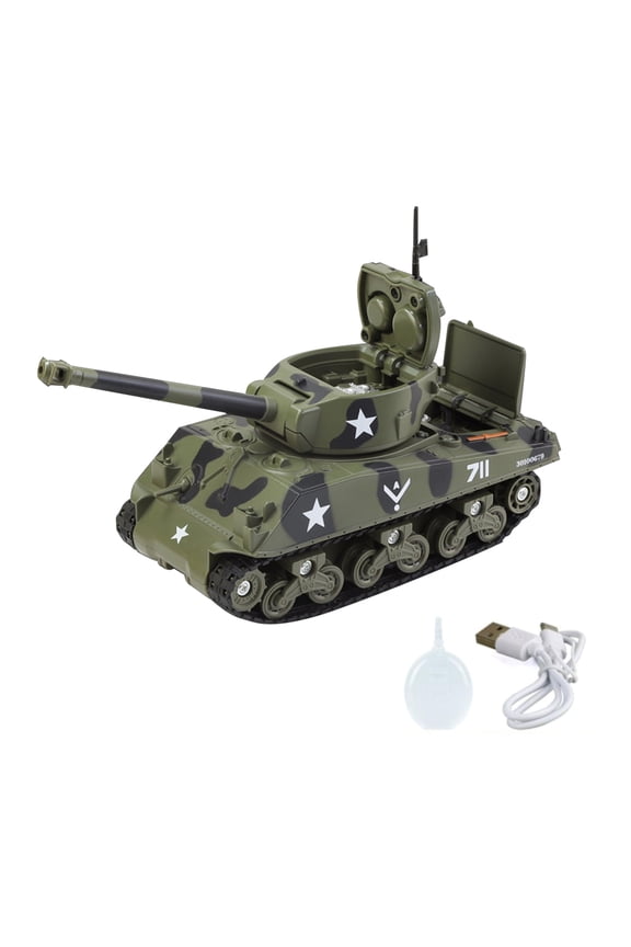8.9 M4 Sherman Tank Model for Collectors & History Buffs 1/35 Scale WWII USA Army Sound Light Atomizing Pull Back