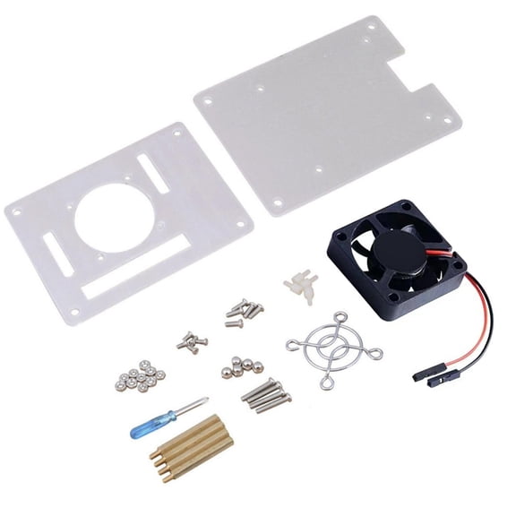 APPLAYERR Acrylic Case Kit Cooling Fan Metal Screws for Raspberry Pi 3/2 Model B Thermal Management
