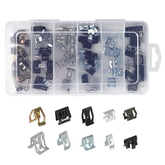 APPLAYERR Auto Trim Panel Spring Clips 100 Pcs U-Clip Kit Zinc Steel Fits A3 A4 Q5 Jetta Golf and More