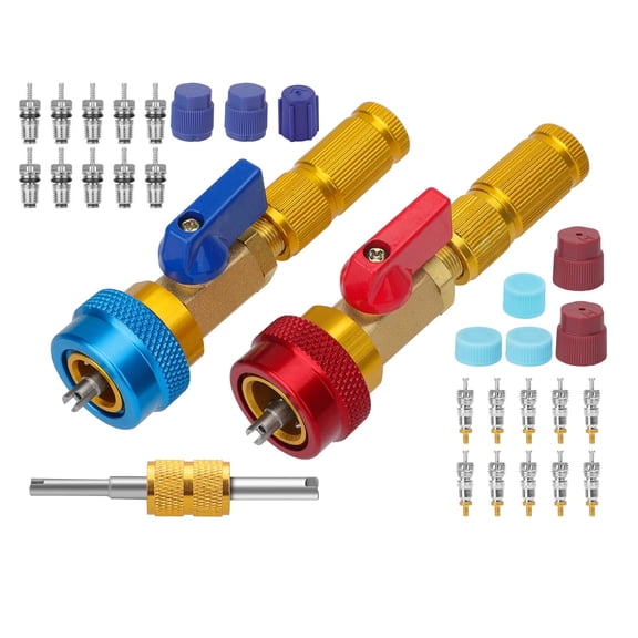 APPLAYERR Automotive AC Quick Coupler Set for Valve Core Replacement for R134A systems 1.8cm Red 1.5cm Blue