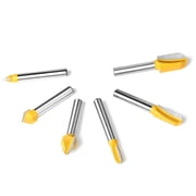 APPLAYERR Carbide Router Bit Set 6 Pieces 1/4 Inch Shank for Woodworking Pine MDF Particleboard