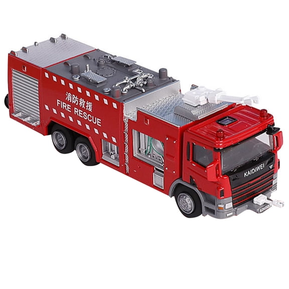 APPLAYERR Desk Ornament Model Vehicle KDW Water Tank Truck Rescue Fire Police, 1:50 Alloy & PC Replica, Collectible Item