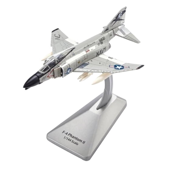 APPLAYERR Die Cast Alloy F-4 Phantom II Fighter Model 1:144 Scale US Navy 14cm x 9.5cm for Desktop Decor Display Stand Gift