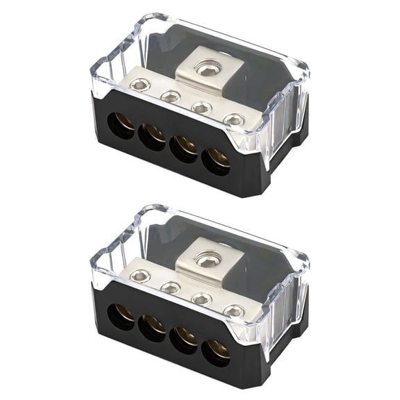 APPLAYERR Distribution Block for Car Audio Power and Ground 2pc 0 4 AWG Input 4 10 AWG Output Secure Wiring Durable