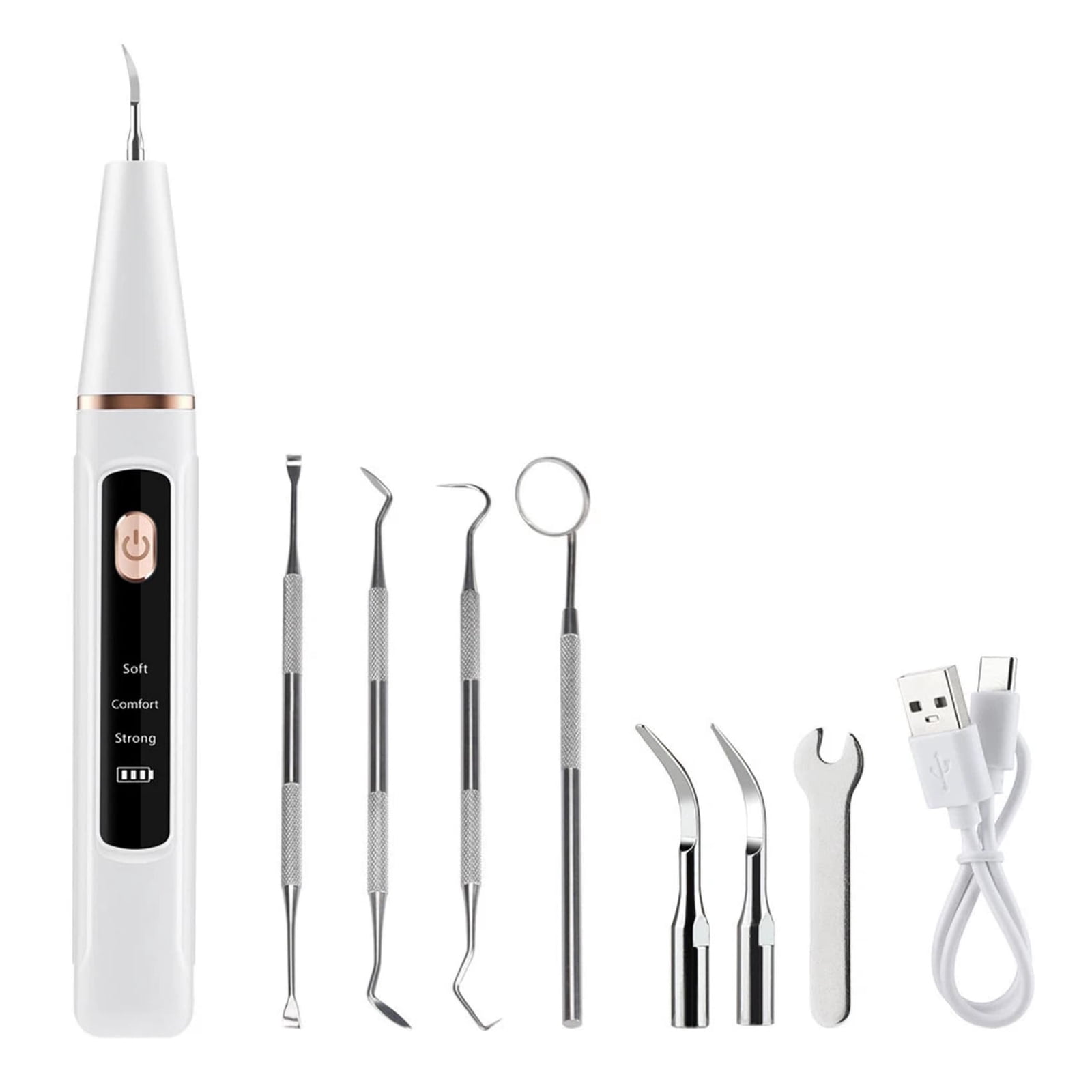 APPLAYERR Electric Teeth Cleaner 37KHZ High Frequency For Yellow Black Teeth Tartar Plaque Removal 3 Modes Mouth Mirror