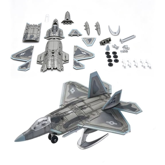 APPLAYERR F-22 Raptor 1/100 Scale ABS Plastic Model Kit With Display Stand For Shelf And Desk Decoration
