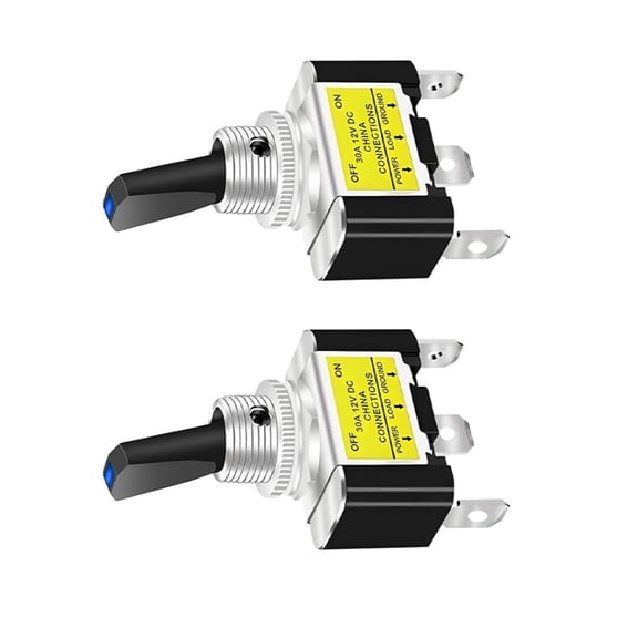 APPLAYERR Heavy-Duty 12V Toggle Switch Metal Nylon Structure Impact Resistant For Boat Truck Car Interior Exterior Lighting