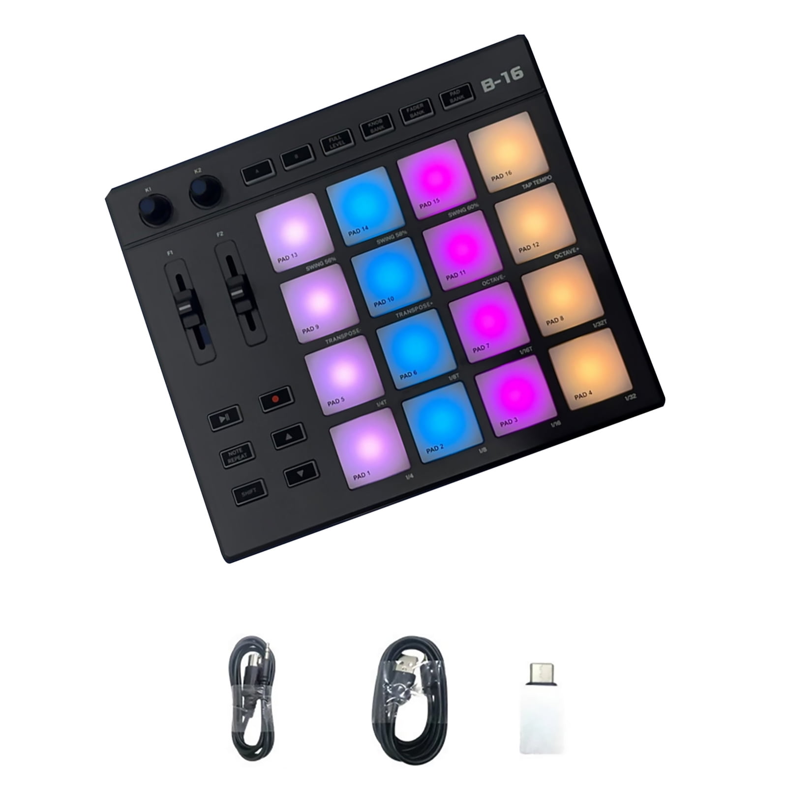 APPLAYERR Illuminated Midi Controller for Music Makers, 16 Customizable RGB Pads, Seamless Studio to Stage Integration
