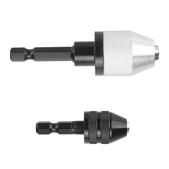 APPLAYERR Keyless Drill Chuck Bit Set Silver Black Aluminum Alloy 1/4 Hex Shank For Car Garages Warehouses Offices Homes