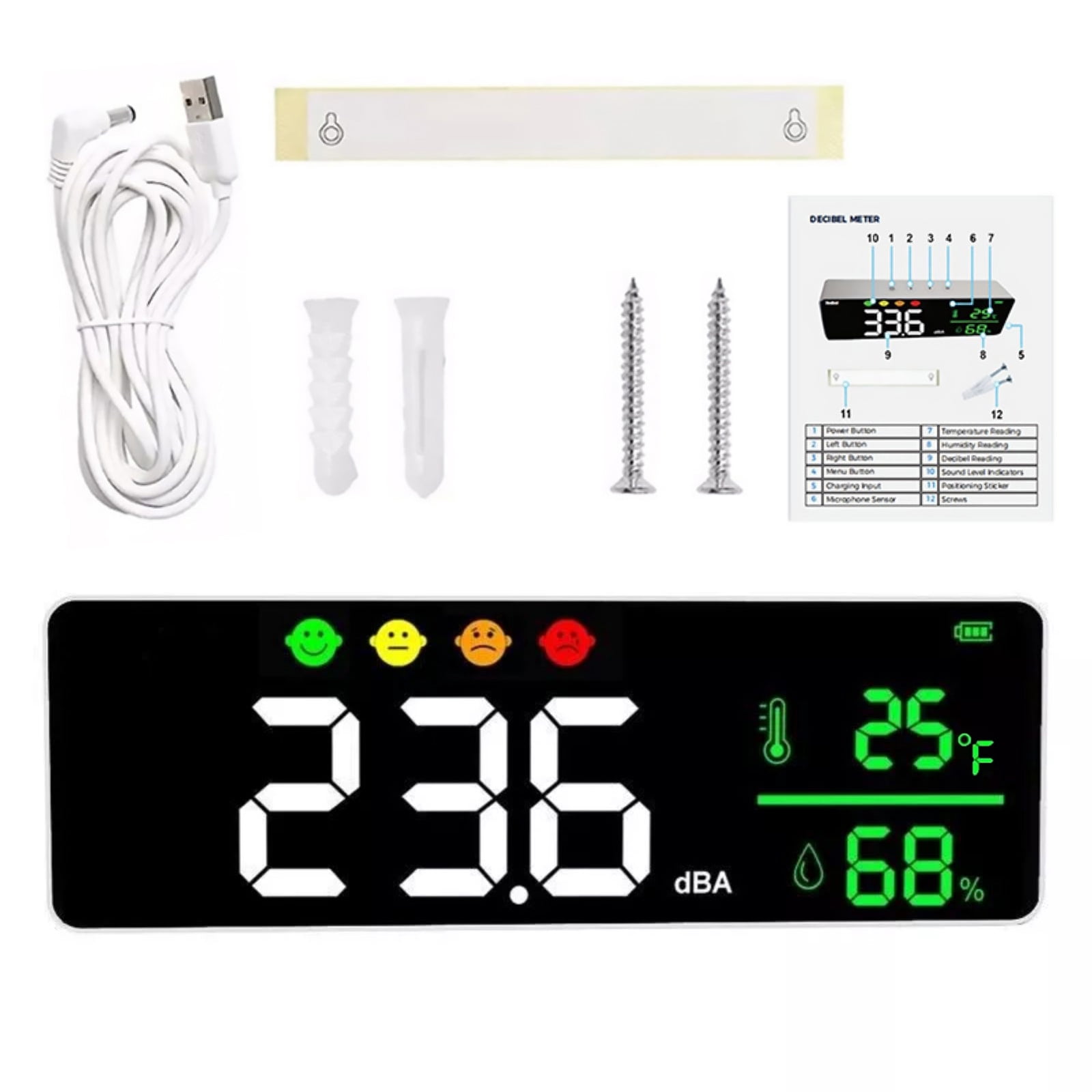 APPLAYERR LED Sound Level Meter 11 Inch Display 30-130dB Accurate ...