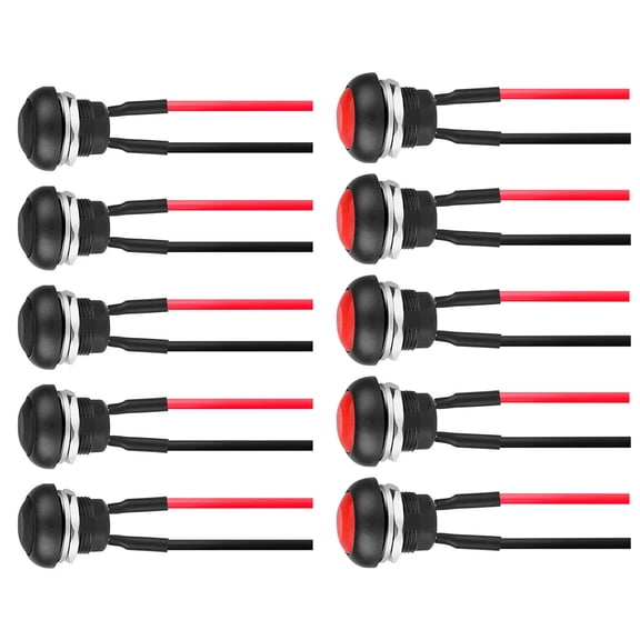 APPLAYERR Mini Momentary Push Button Switch for Low Voltage Control Systems 12mm Diameter 2Pin Terminal PreSoldered 120mm Wires