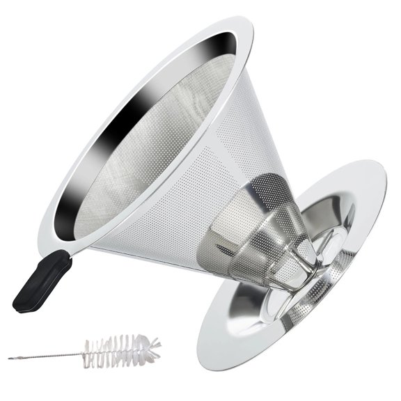APPLAYERR Pour Over Coffee Dripper Stainless Steel Double Layer Filter High Quality Filtration for Family Office Picnic Camping