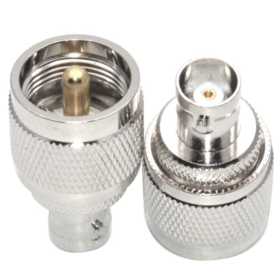 APPLAYERR RF Adapter BNC Female to UHF Male Connector Brass Silver 2 Pcs for Ham Radio Scanners Radios Easy Replacement Strong Durability