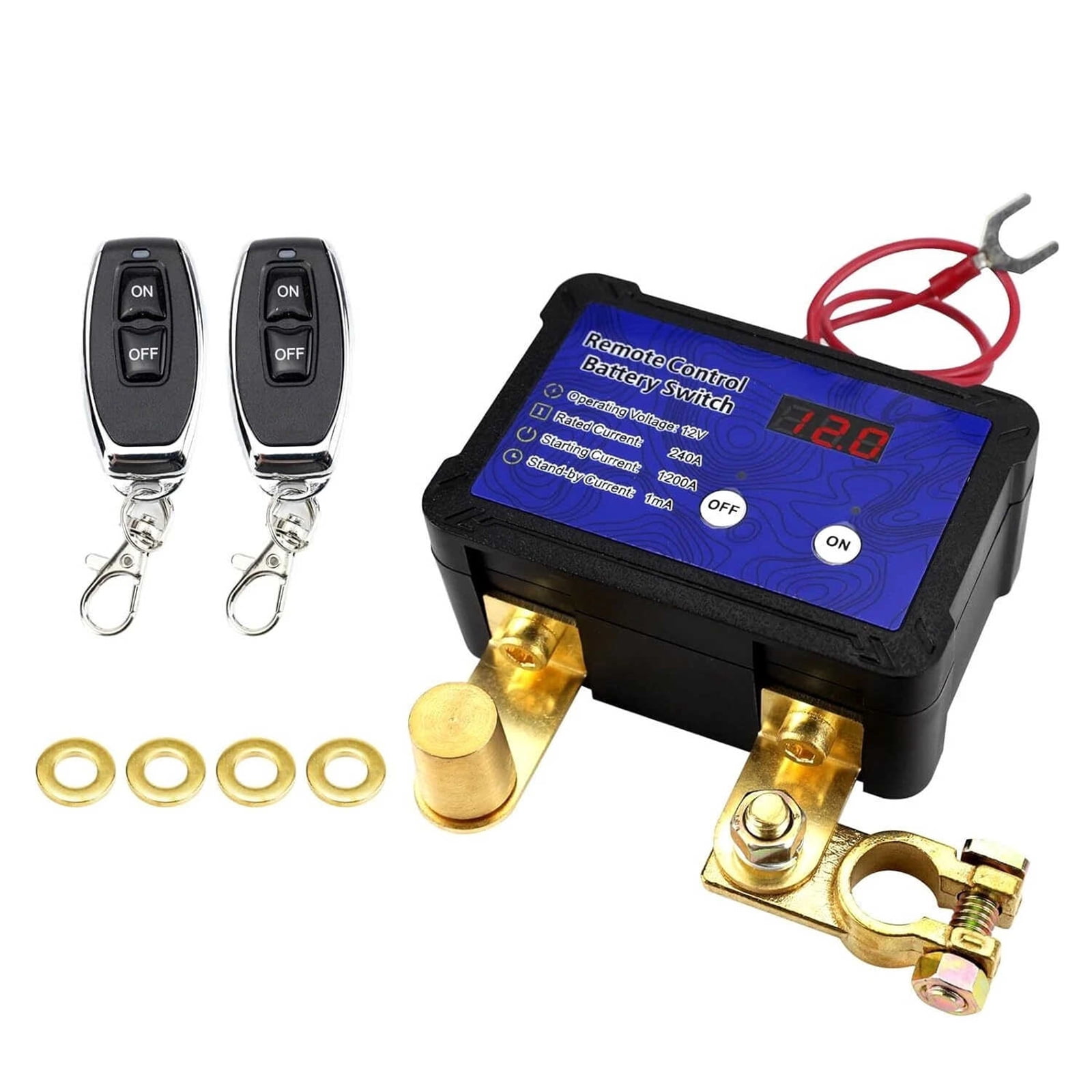 APPLAYERR Remote Battery Disconnect Switch 12V 240A for Cars Trucks Boats with Voltage Display Auto Kill Prevents Battery Drain