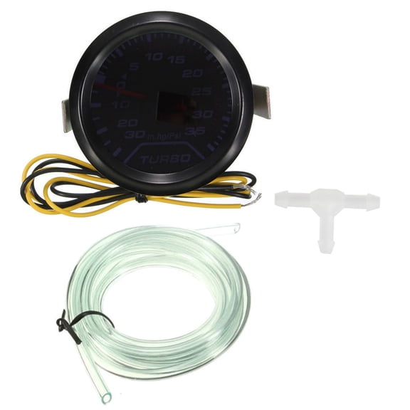 APPLAYERR Turbo Boost Gauge 2 Inch Black Bezel Red Needle Smoke Blu-ray Lens for DC 12V Vehicles High Accuracy Easy Operation